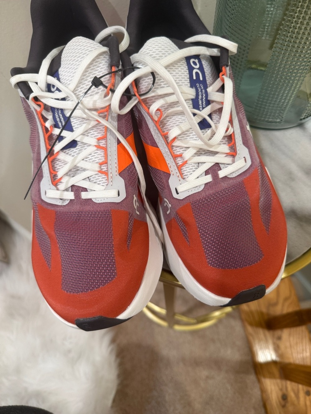 On Running Men's Racing Shoes in Orange, Purple, White